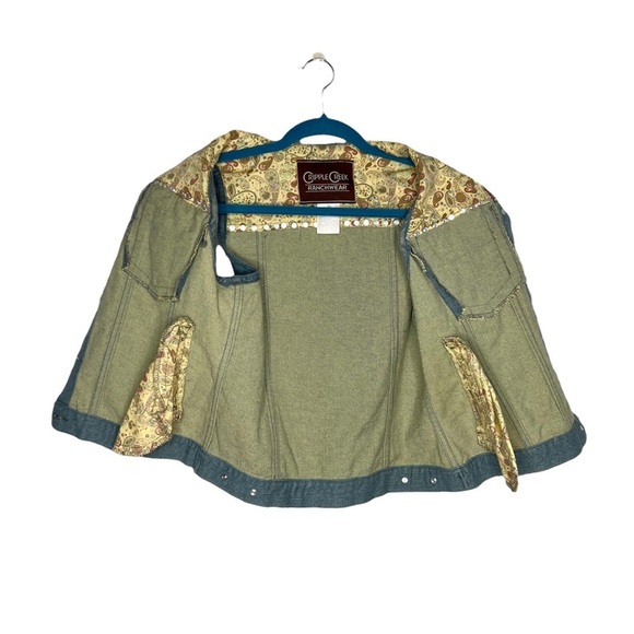 Cripple Creek Denim Aztec Southwest Studded Button Front Vest - Picture 8 of 10